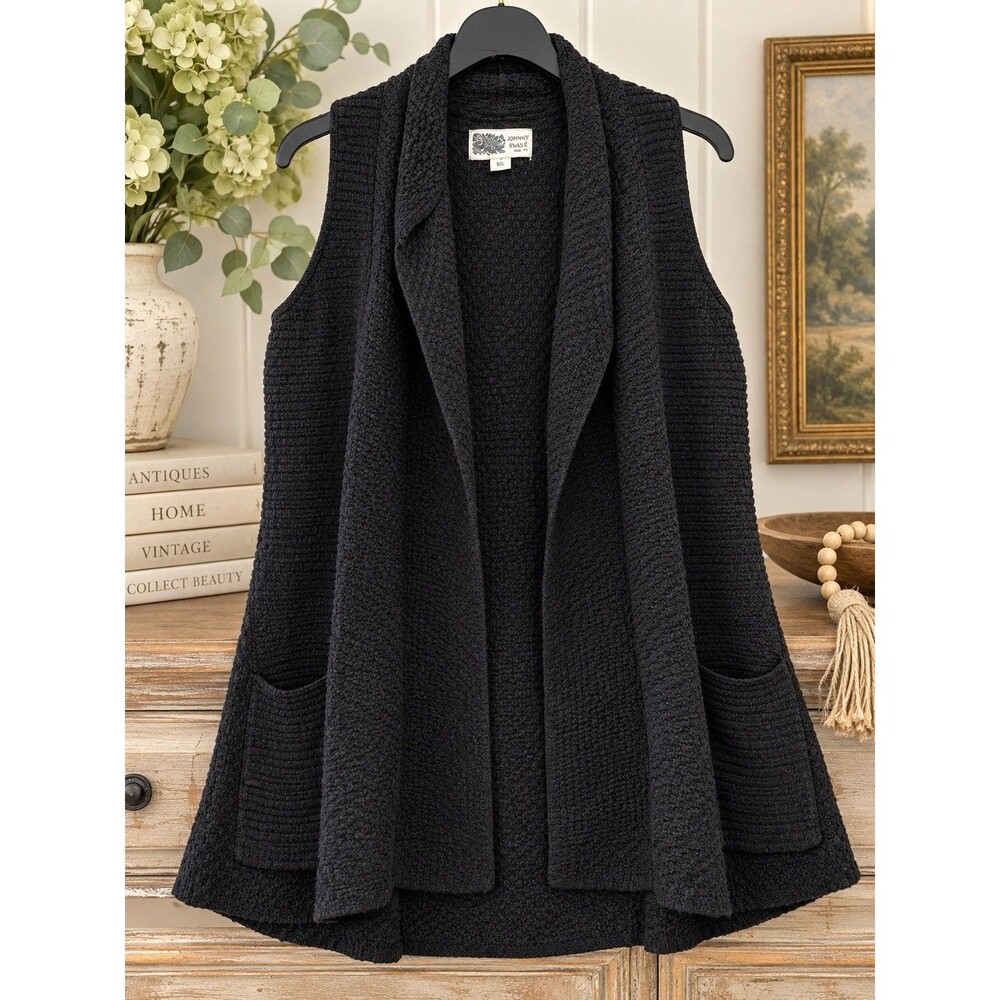 Habitat Black Textured Knit Vest – Size Small Beautiful - 0041